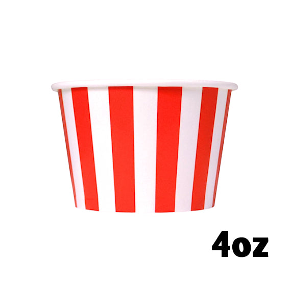 Small Red Ice Cream Cups: Stripe | www.sprinklebeesweet.com