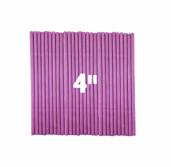 Purple Paper Lollipop Sticks: 4" | www.sprinklebeesweet.com
