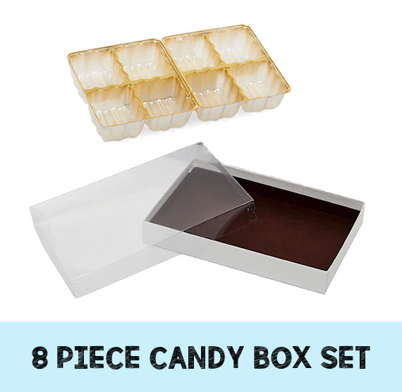 White Candy Box Set with Inserts: 8 Piece | www.sprinklebeesweet.com
