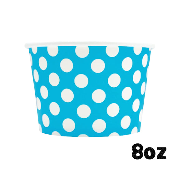 Large Blue Ice Cream Cups: Polka Dot | www.sprinklebeesweet.com