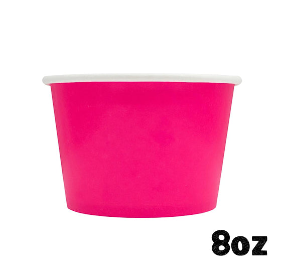 Large Pink Ice Cream Cups: 8oz | www.sprinklebeesweet.com