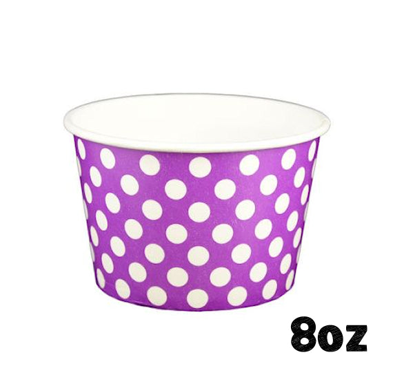 Large Purple Ice Cream Cups: Polka Dot | www.sprinklebeesweet.com