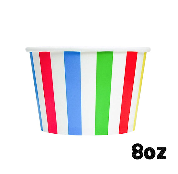 Large Rainbow Ice Cream Cups: Stripe | www.sprinklebeesweet.com