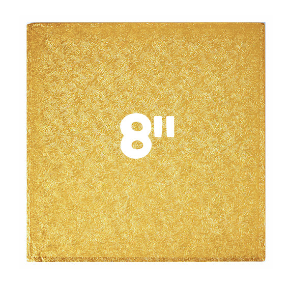 8 Inch Square Cake Boards: Thick Gold | www.sprinklebeesweet.com
