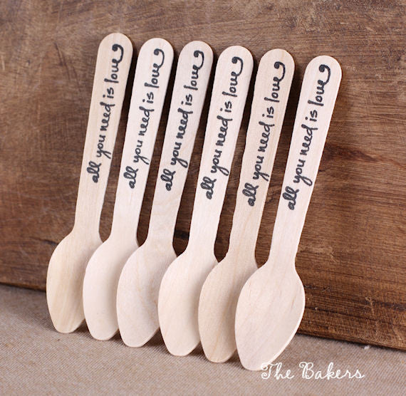 Mini Wooden Spoons: All You Need Is Love | www.sprinklebeesweet.com