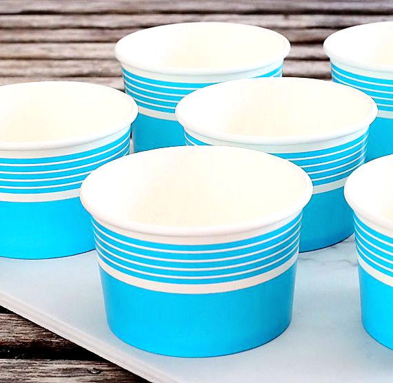 Striped Blue Ice Cream Cups | www.sprinklebeesweet.com