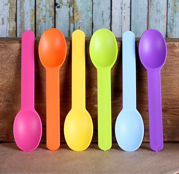 Reusable Ice Cream Spoons: Bright Rainbow | www.sprinklebeesweet.com