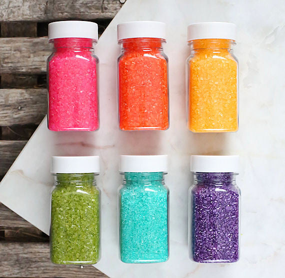 Bright Rainbow Sparkling Sugar Set | www.sprinklebeesweet.com