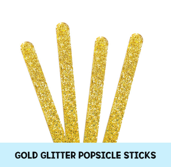 Acrylic Popsicle Sticks: Gold Glitter | www.sprinklebeesweet.com
