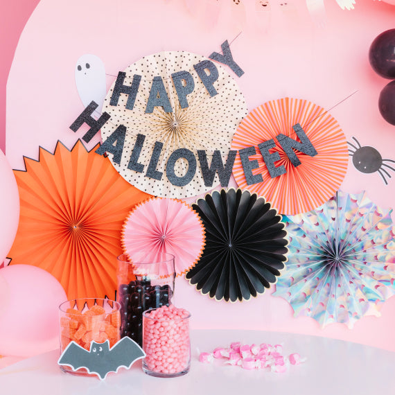 Halloween Party Mini Banner Set: Happy Haunting | www.sprinklebeesweet.com