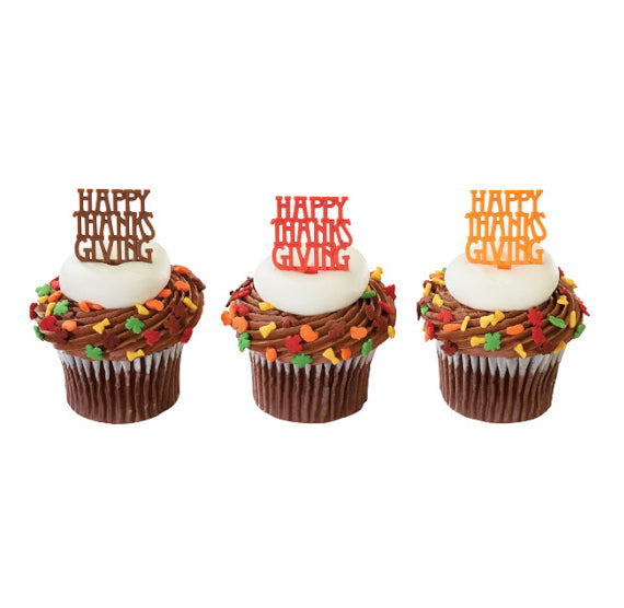 Happy Thanksgiving Cupcake Picks | www.sprinklebeesweet.com