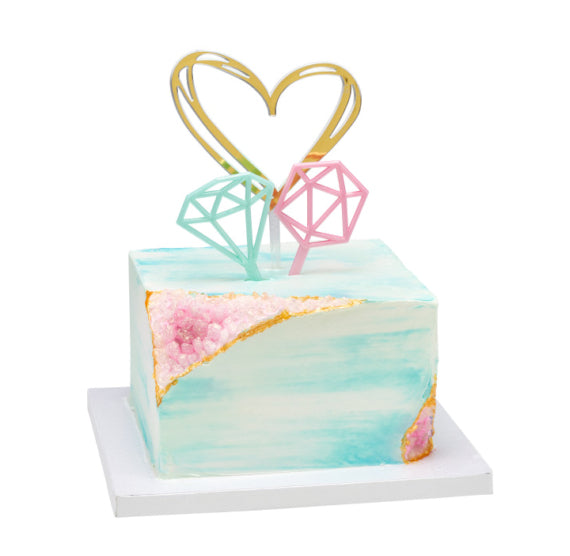 Geometric Cake Toppers: Pastel Gems | www.sprinklebeesweet.com