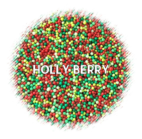 Christmas Nonpareils Mix: Holly Berry | www.sprinklebeesweet.com