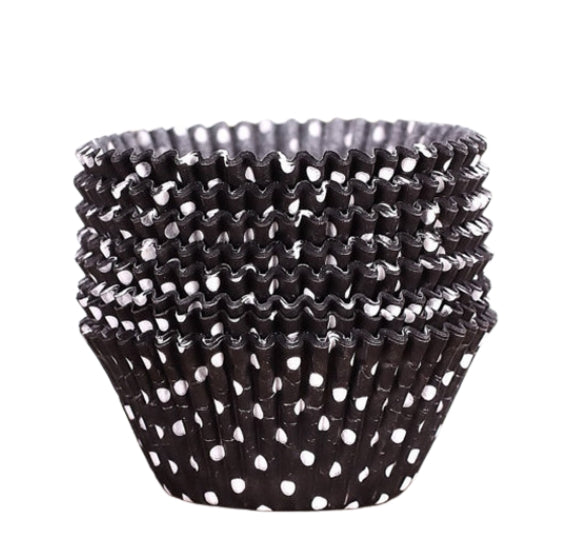 Bulk Jumbo Cupcake Liners: Black Polka Dot | www.sprinklebeesweet.com