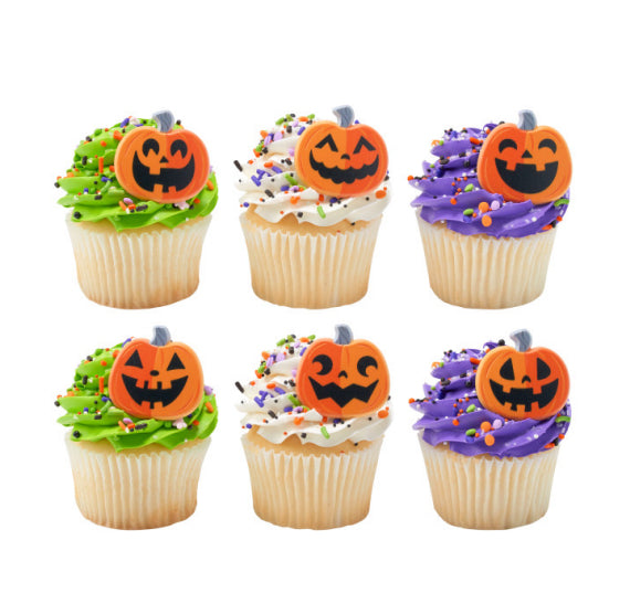 Halloween Cupcake Topper Rings: Jack O'Lantern | www.sprinklebeesweet.com