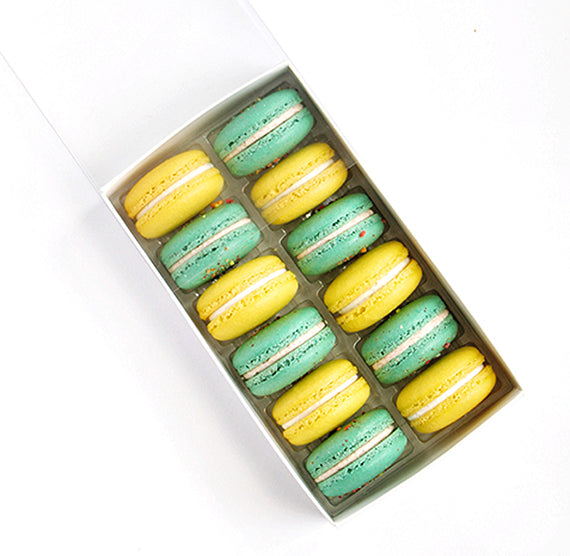 White Macaron Boxes with Inserts | www.sprinklebeesweet.com