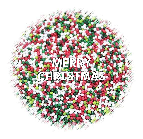 Merry Christmas Nonpareils Mix | www.sprinklebeesweet.com
