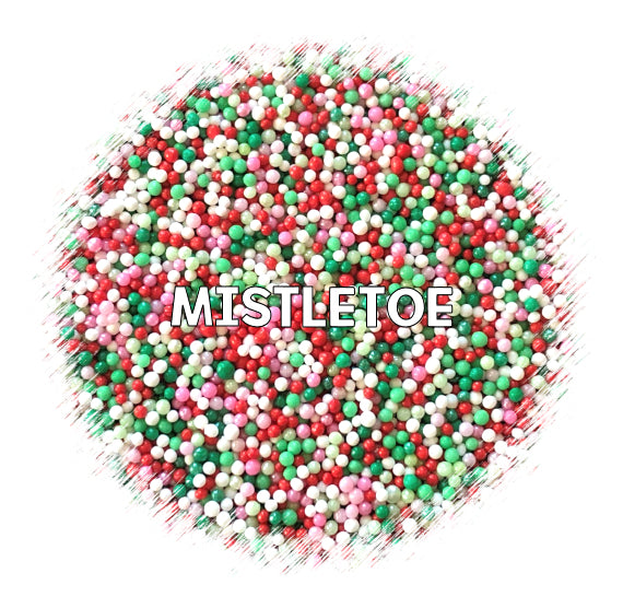 Christmas Nonpareils Mix: Mistletoe | www.sprinklebeesweet.com