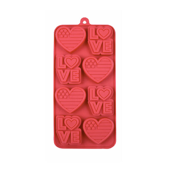 Patriotic Candy Mold: Love + Heart | www.sprinklebeesweet.com