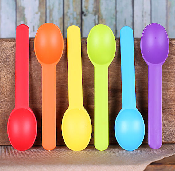 Reusable Ice Cream Spoons: Happy Rainbow | www.sprinklebeesweet.com