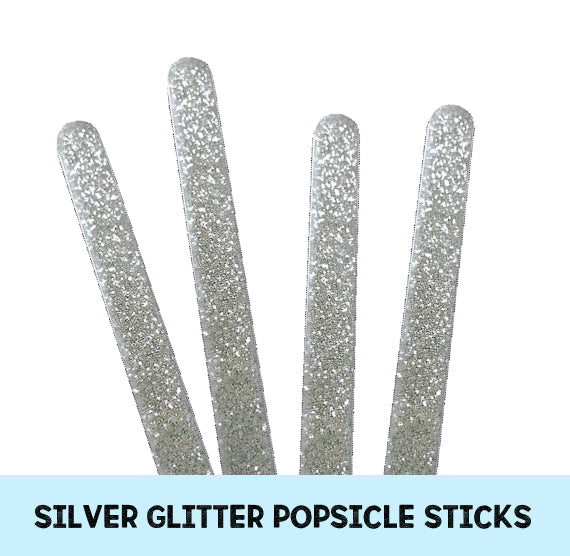Acrylic Popsicle Sticks: Silver Glitter | www.sprinklebeesweet.com