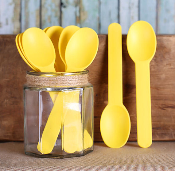 Reusable Ice Cream Spoons: Yellow | www.sprinklebeesweet.com
