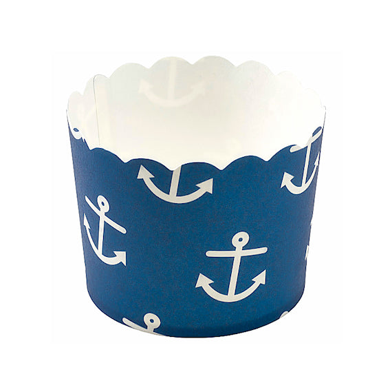 Blue Baking Cups with Anchors | www.sprinklebeesweet.com