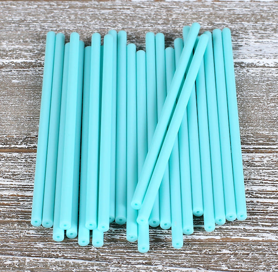 Light Aqua Lollipop Sticks: 4.5" | www.sprinklebeesweet.com