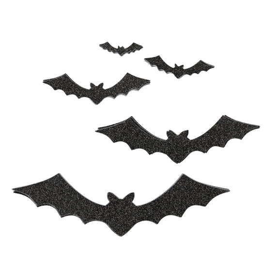 Bag of Bats Party Decor: Black Glitter | www.sprinklebeesweet.com