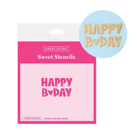 Sweet Stencils: Happy Birthday Heart | www.sprinklebeesweet.com
