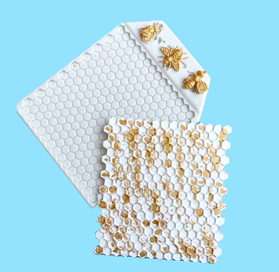 Bee + Honeycomb Fondant Mold | www.sprinklebeesweet.com