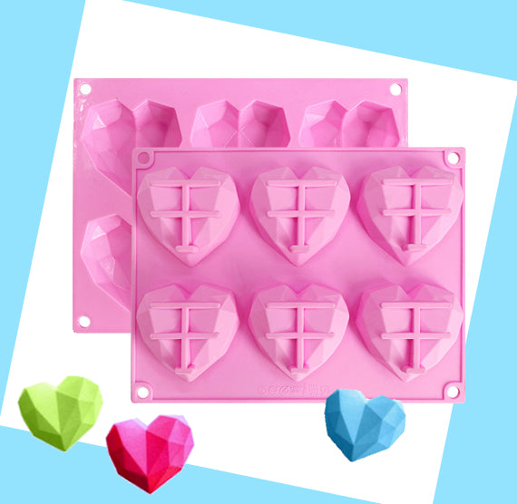 Wholesale Silicone Heart Cake Mold, Geometric Heart/Diamond Heart
