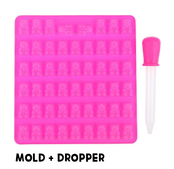 Hot Hot Sale Silicone Gummy Mold Food Grade Silicone Worms Shape Gummy  Candy Mold with Droppers