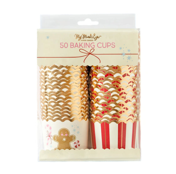 Christmas Baking Cups: Stripes + Gingerbread Man | www.sprinklebeesweet.com