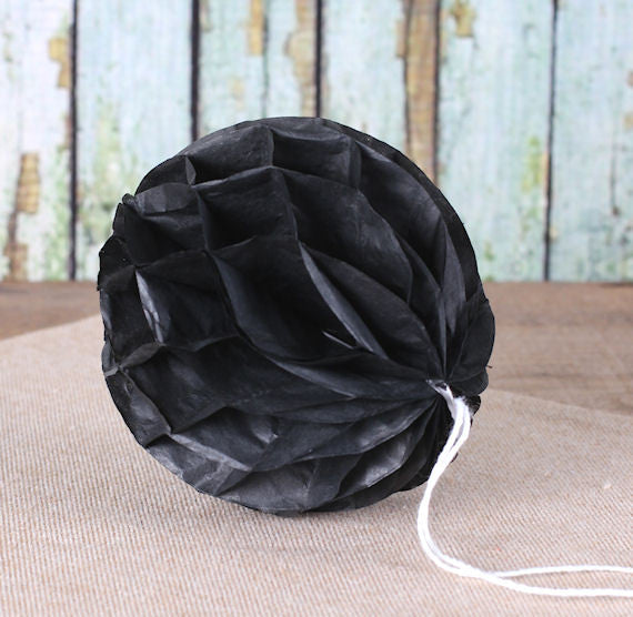 Black Honeycomb Tissue Balls: 3" | www.sprinklebeesweet.com