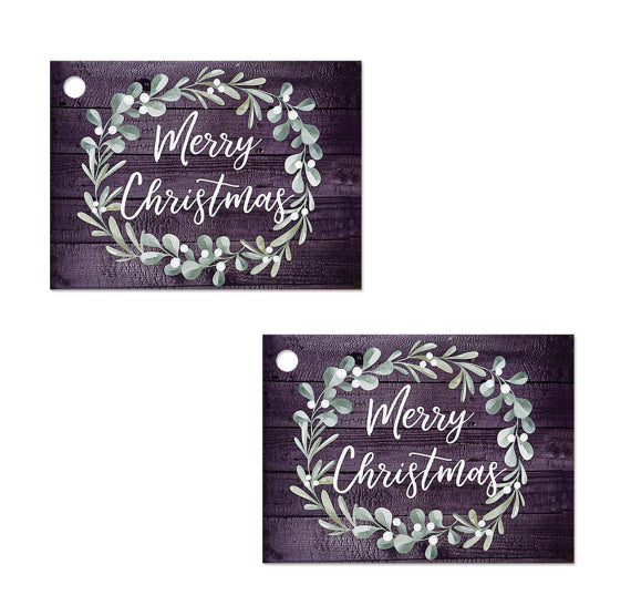 Christmas Gift Tag Cards: Black Merry Christmas | www.sprinklebeesweet.com