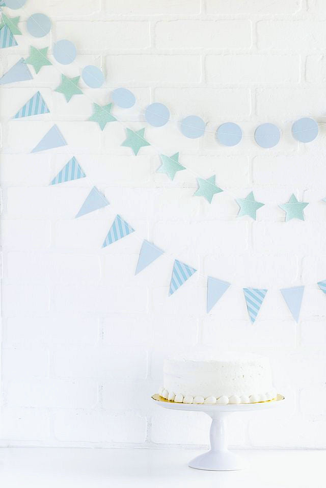 Mini Party Banner Kit: Light Blue | www.sprinklebeesweet.com