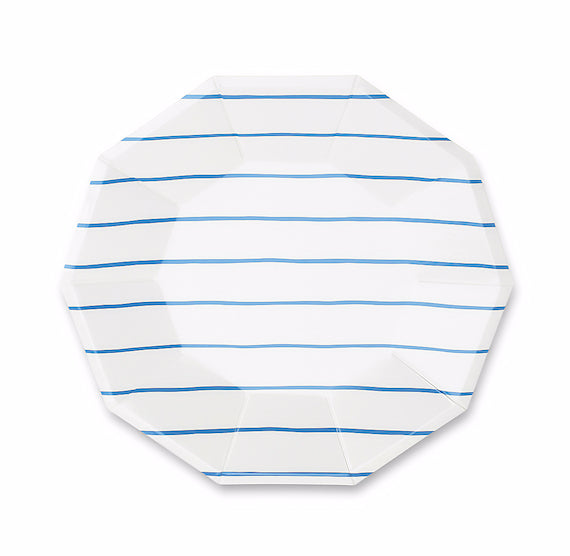 Striped Small Blue Plates | www.sprinklebeesweet.com