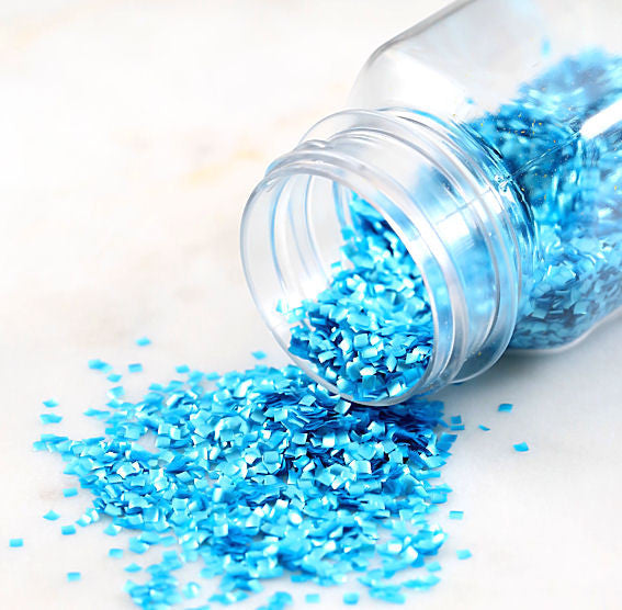 Tiny Square Blue Edible Glitter - LAST CALL | www.sprinklebeesweet.com