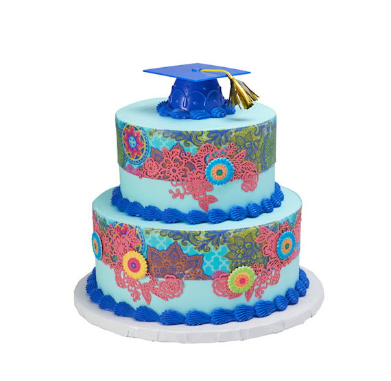 Blue Graduation Cap Cake Toppers | www.sprinklebeesweet.com