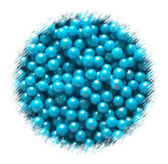 Shimmer Blue Sugar Pearls: 4mm | www.sprinklebeesweet.com