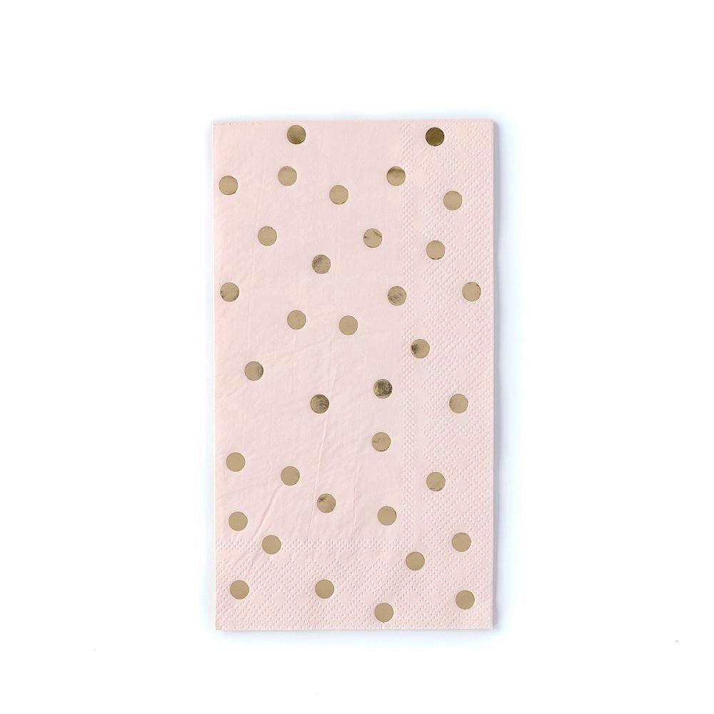 Tall Light Pink Napkins with Gold Polka Dots | www.sprinklebeesweet.com