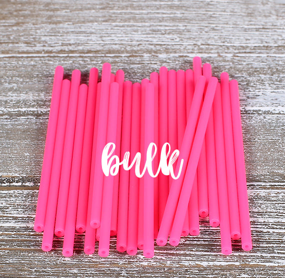 Bulk Hot Pink Lollipop Sticks: 4.5" | www.sprinklebeesweet.com