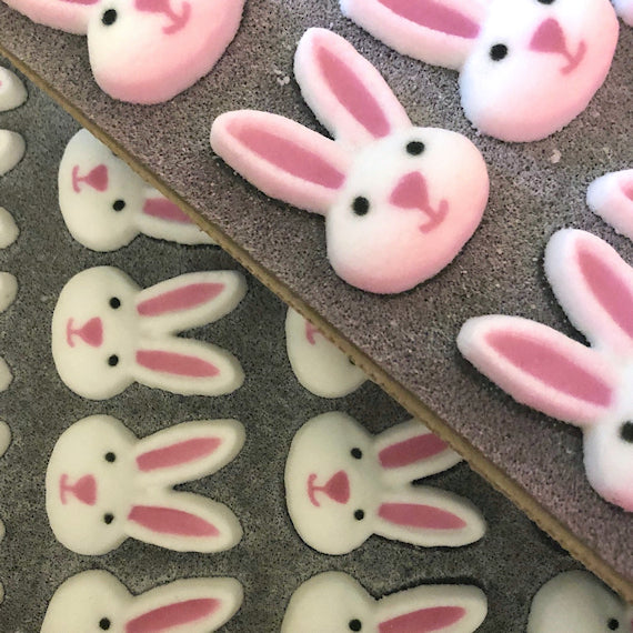 Bunny Sugar Toppers: Pink + White | www.sprinklebeesweet.com