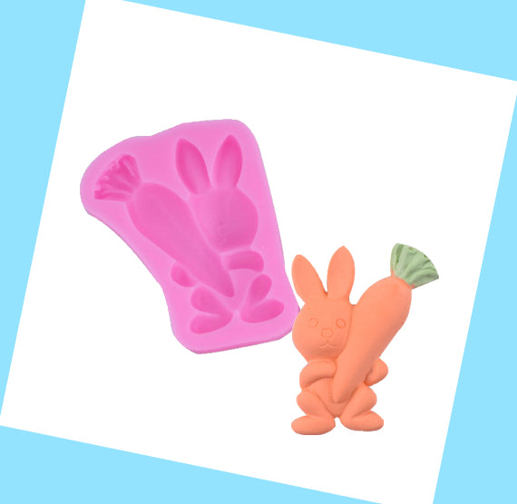 Easter Fondant Mold: Bunny with Carrot | www.sprinklebeesweet.com