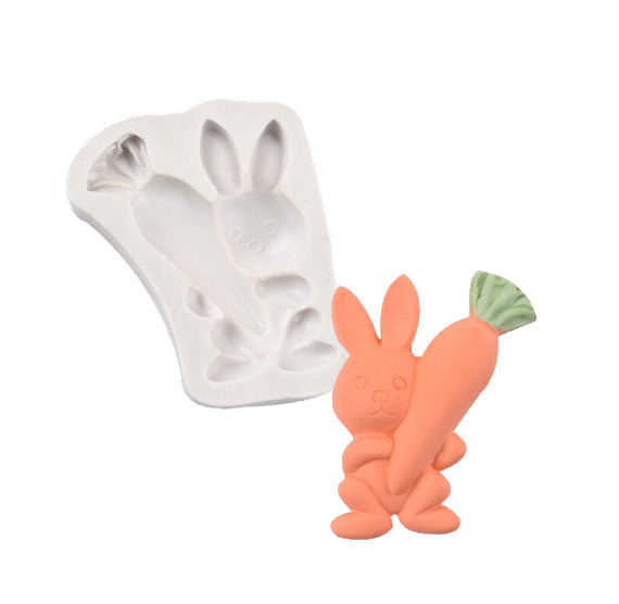 Easter Fondant Mold: Bunny with Carrot | www.sprinklebeesweet.com