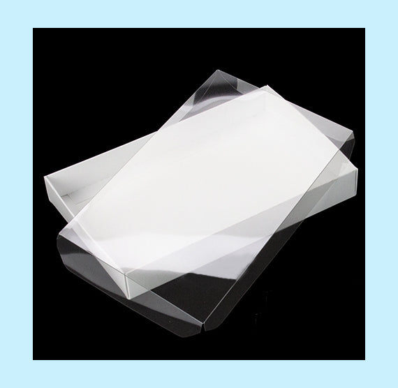 White Treat Box Set with Clear Lids: 9.5 x 6 x 1.25" | www.sprinklebeesweet.com
