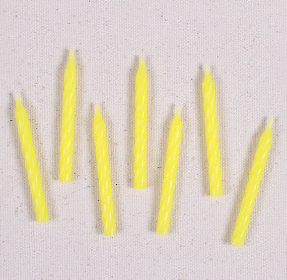 Spiral Birthday Candles: Yellow | www.sprinklebeesweet.com