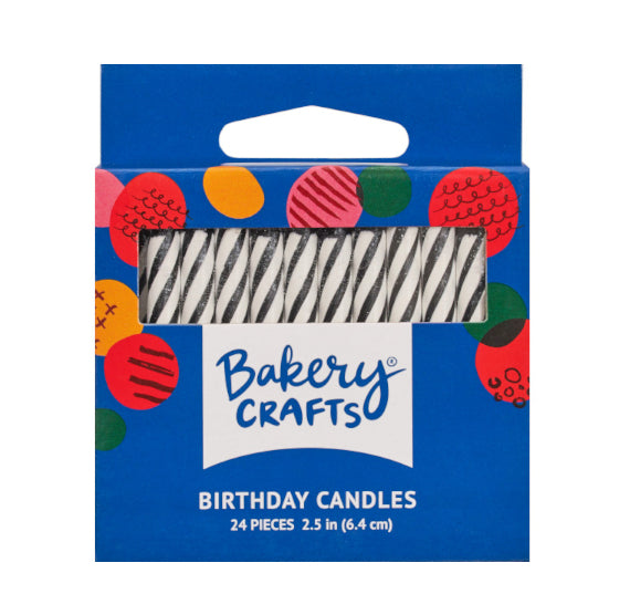 Black Birthday Candles: Candy Stripe | www.sprinklebeesweet.com