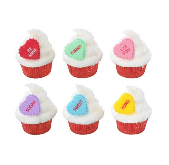Valentine's Day Toppers: Conversation Hearts | www.sprinklebeesweet.com